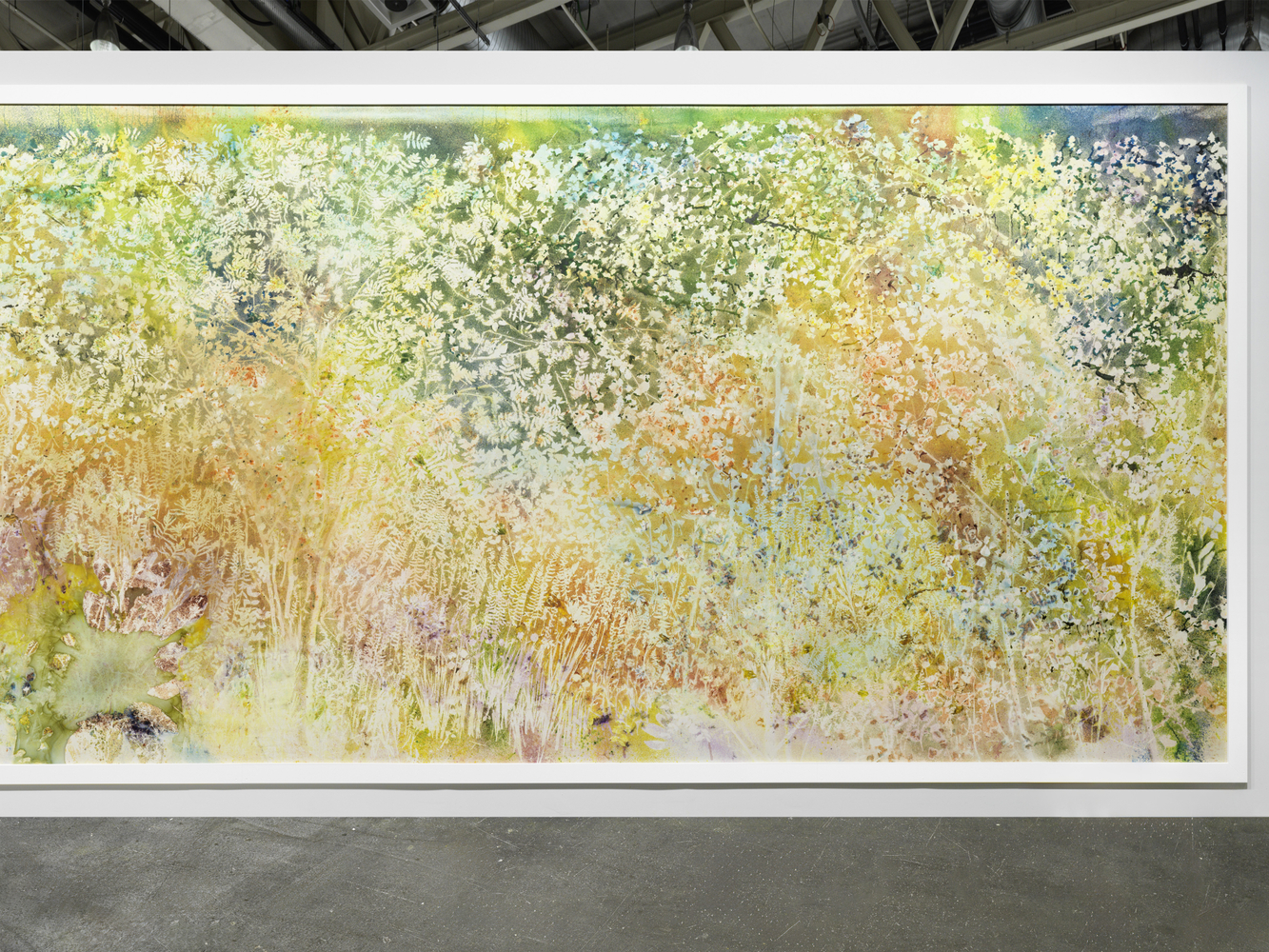 Installation view, Sam Falls, Spring to Fall, Art Basel Unlimited, Basel, 2024