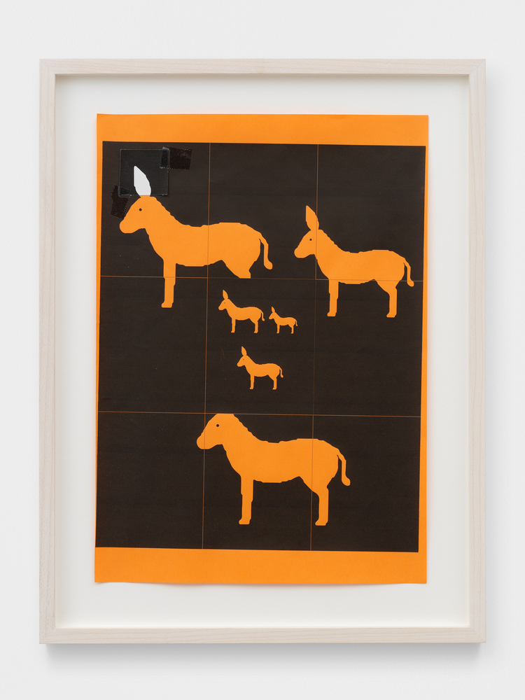 A Simple Friend (8)

2020

Photocopy on colored paper, transparent tape

Sheet 29.5 x 21 cm / 11 3/4 x 8 1/4 in

Frame 37 x 28 x 3 cm / 14 1/2 x 11 x 1 1/8 in

&amp;copy; Valentin Carron