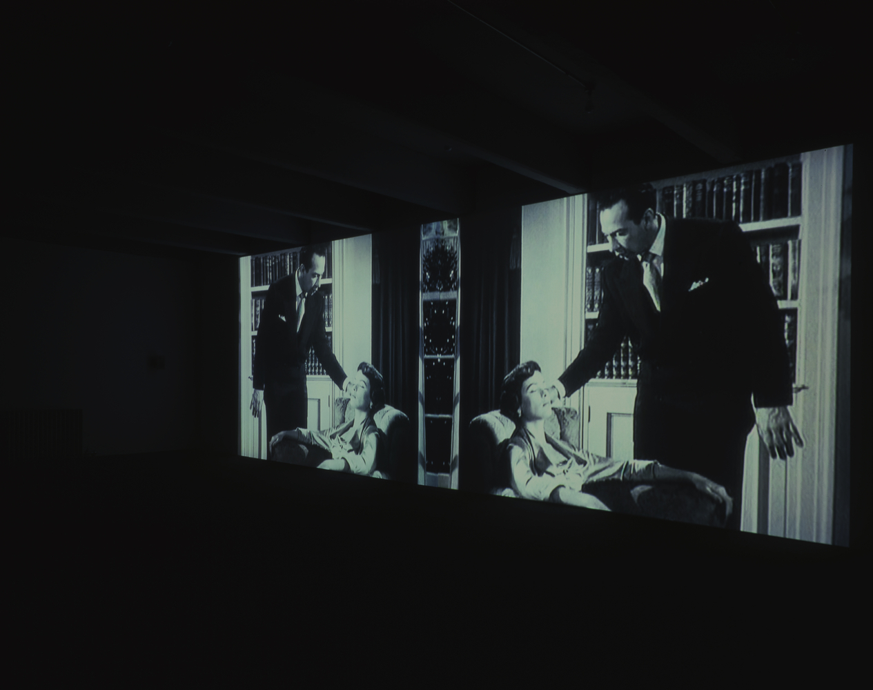 Installation view of video work by Douglas Gordon