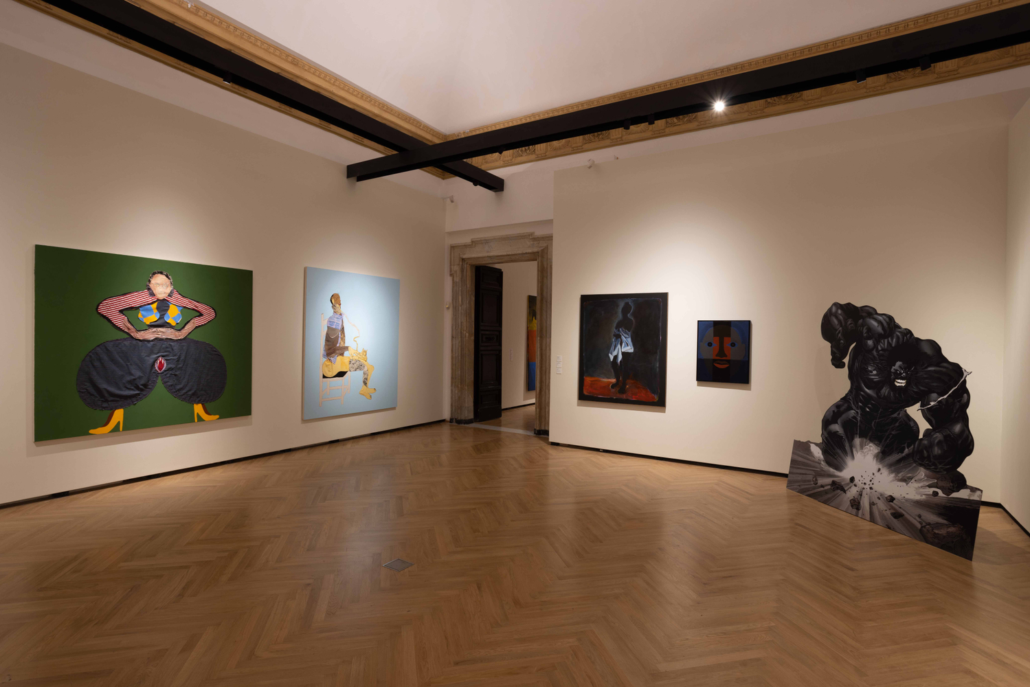 Installation view, Tschabalala Self,&amp;nbsp;Day for Night: American Realism, Palazzo Barberini, Rome, 2024