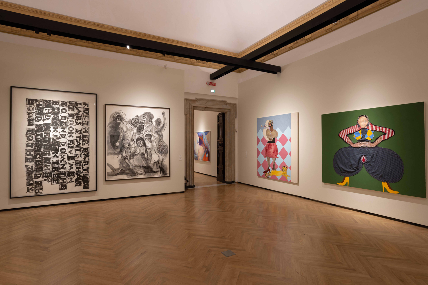 Installation view, Tschabalala Self,&amp;nbsp;Day for Night: American Realism, Palazzo Barberini, Rome, 2024