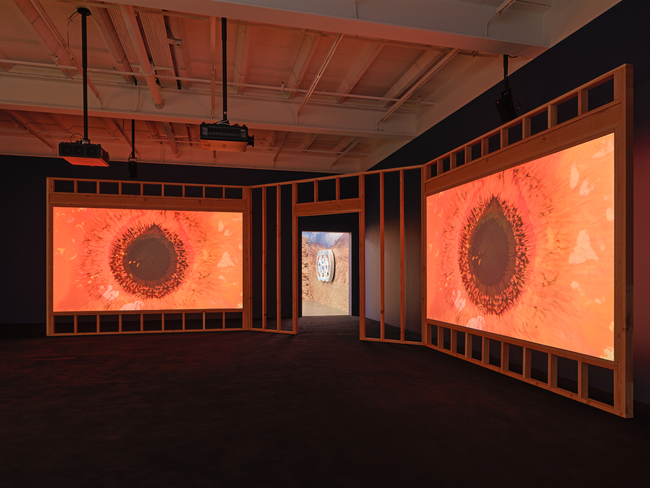 Installation view, Doug Aitken, HOWL, Galerie Eva Presenhuber, Maag Areal, Zurich, 2023