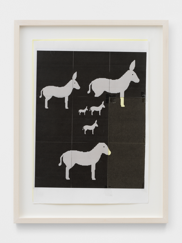 A Simple Friend (16)

2020

Photocopy on colored paper, transparent tape

Sheet 29.5 x 21 cm / 11 3/4 x 8 1/4 in

Frame 37 x 28 x 3 cm / 14 1/2 x 11 x 1 1/8 in

&amp;copy; Valentin Carron