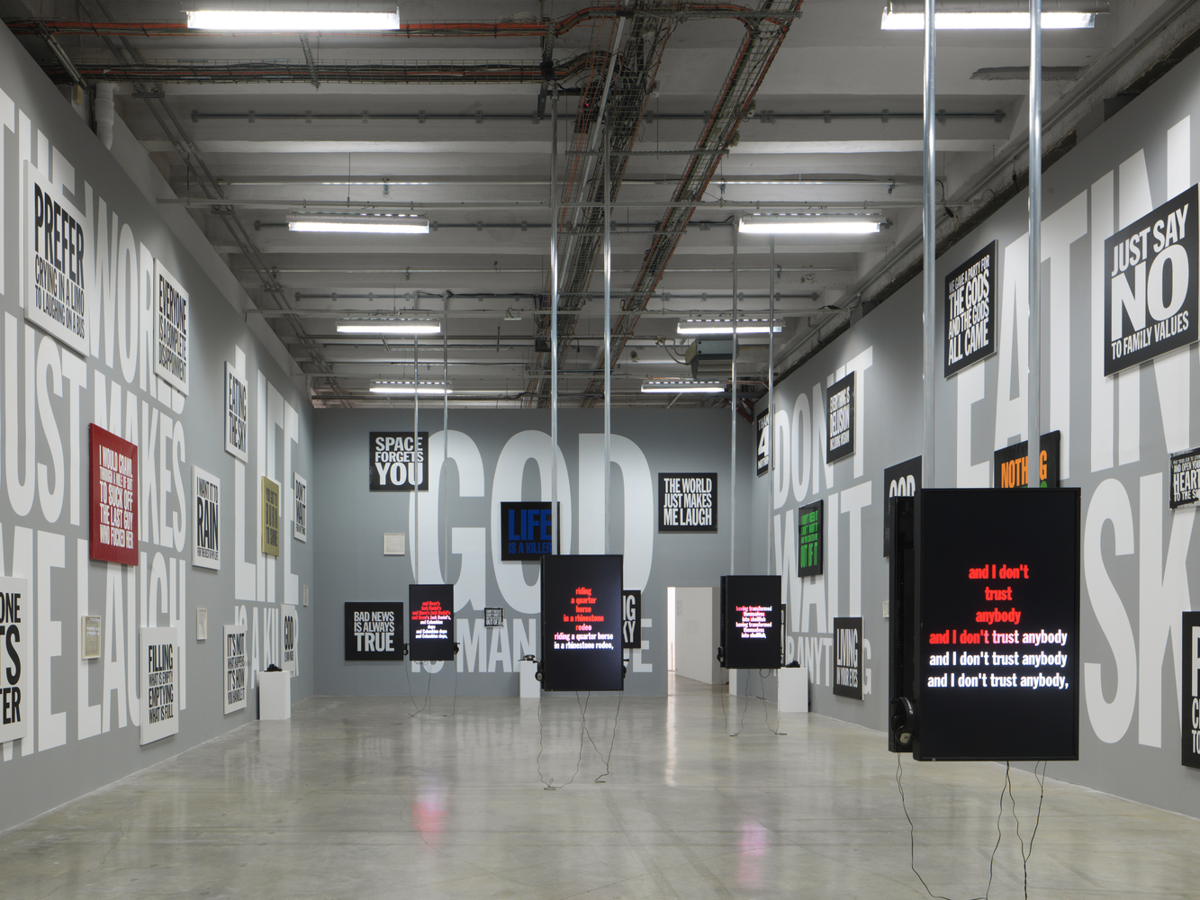 Installation view of works by Ugo Rondinone