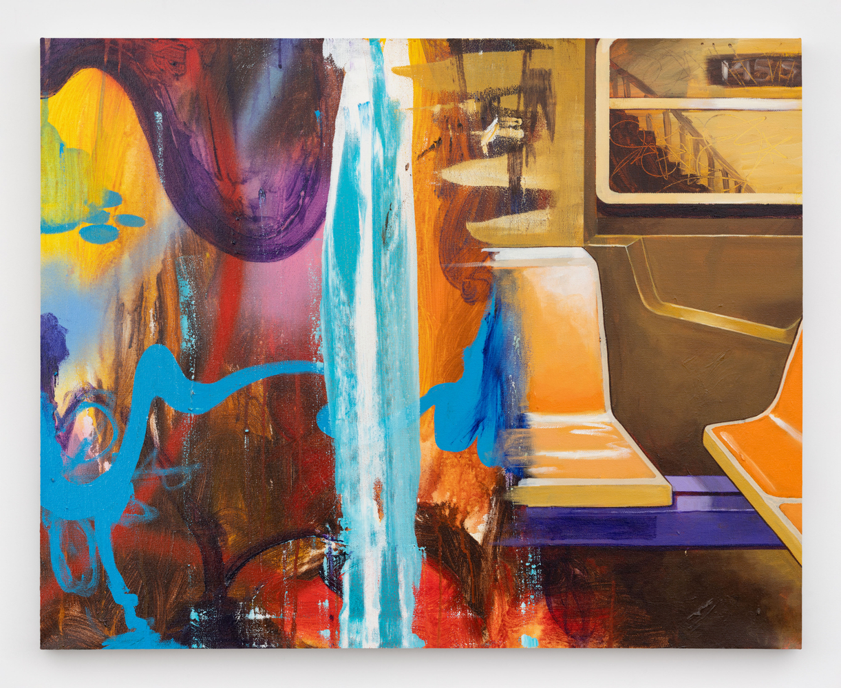 Christopher &amp;quot;Daze&amp;quot; Ellis
Discontinued Seats, 2025
acrylic, spray paint on canvas
24 x 30 ins.
61 x 76.2 cm