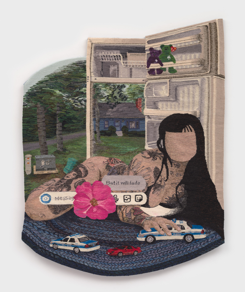 Erin M. Riley
Princess Erin, 2025
wool, cotton
61 1/2 x 50 1/2 ins.
156.2 x 128.3 cm