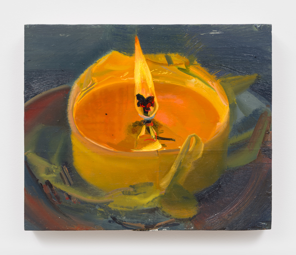 Phoebe Helander
Candle Burning X, 2025
oil on wood
12 3/8 x 15 x 1 3/4 ins.
31.4 x 38.1 x 4.4 cm