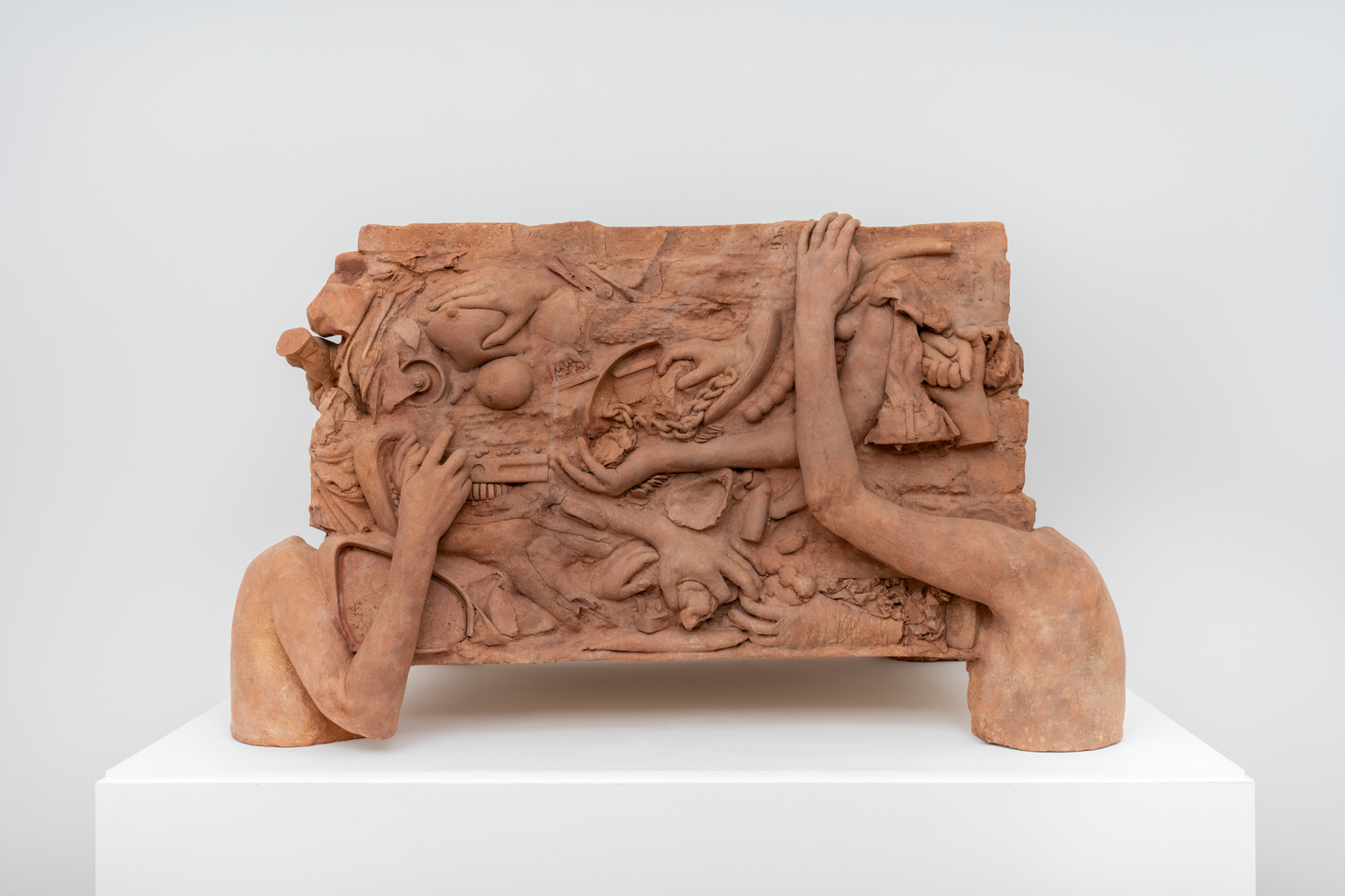 Clementine Keith-Roach
earth mirrored sky mirrored earth, 2023
plaster, wood, resin-clay, gouache paint
31 7/8 x 51 1/8 x 42 1/2 ins.
81 x 129.9 x 108 cm
(ROACH-048)