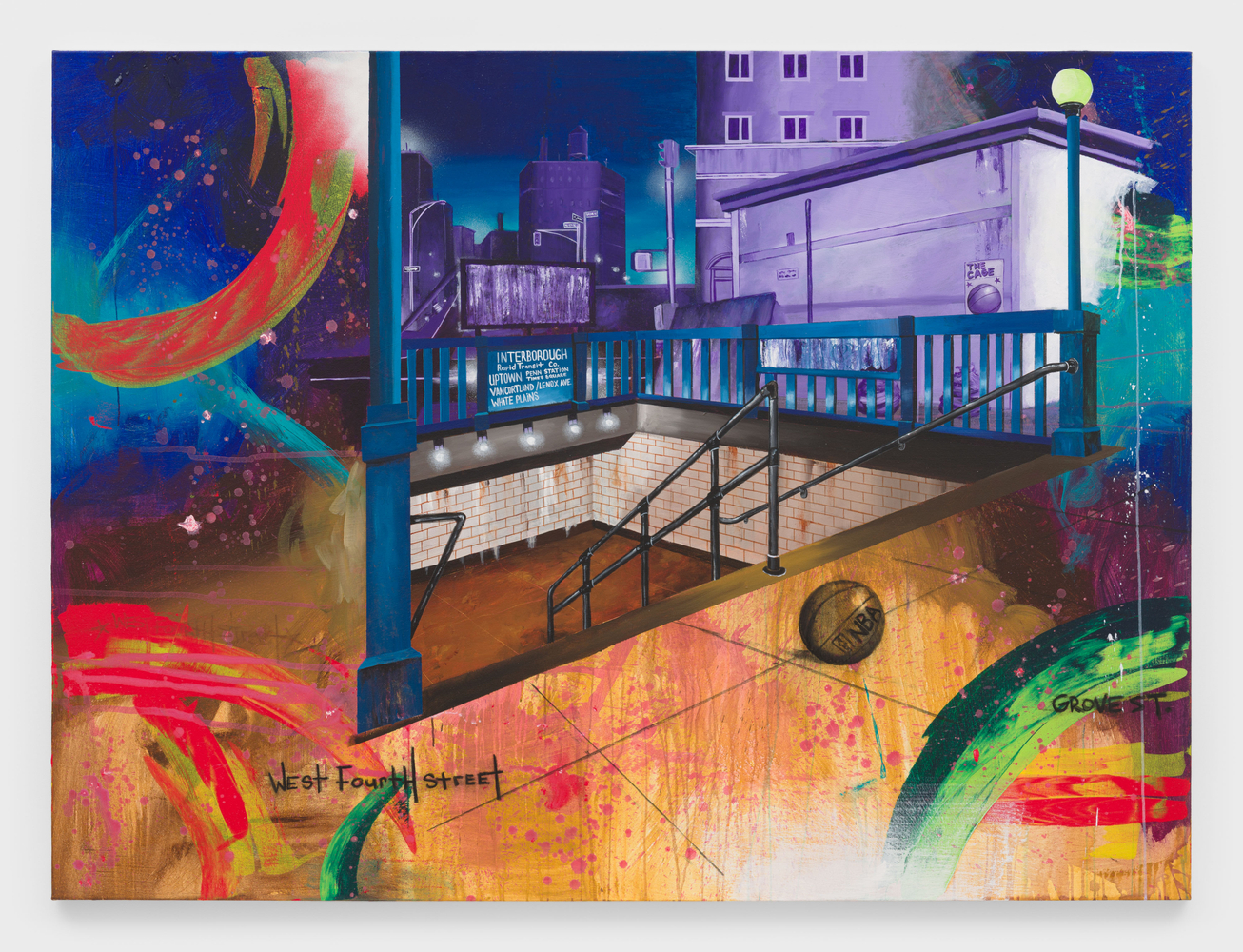 Chris &amp;quot;Daze&amp;quot; Ellis
West Fourth Street, 2022
acrylic and spray paint on canvas
58 x 78 ins.
147.3 x 198.1 cm