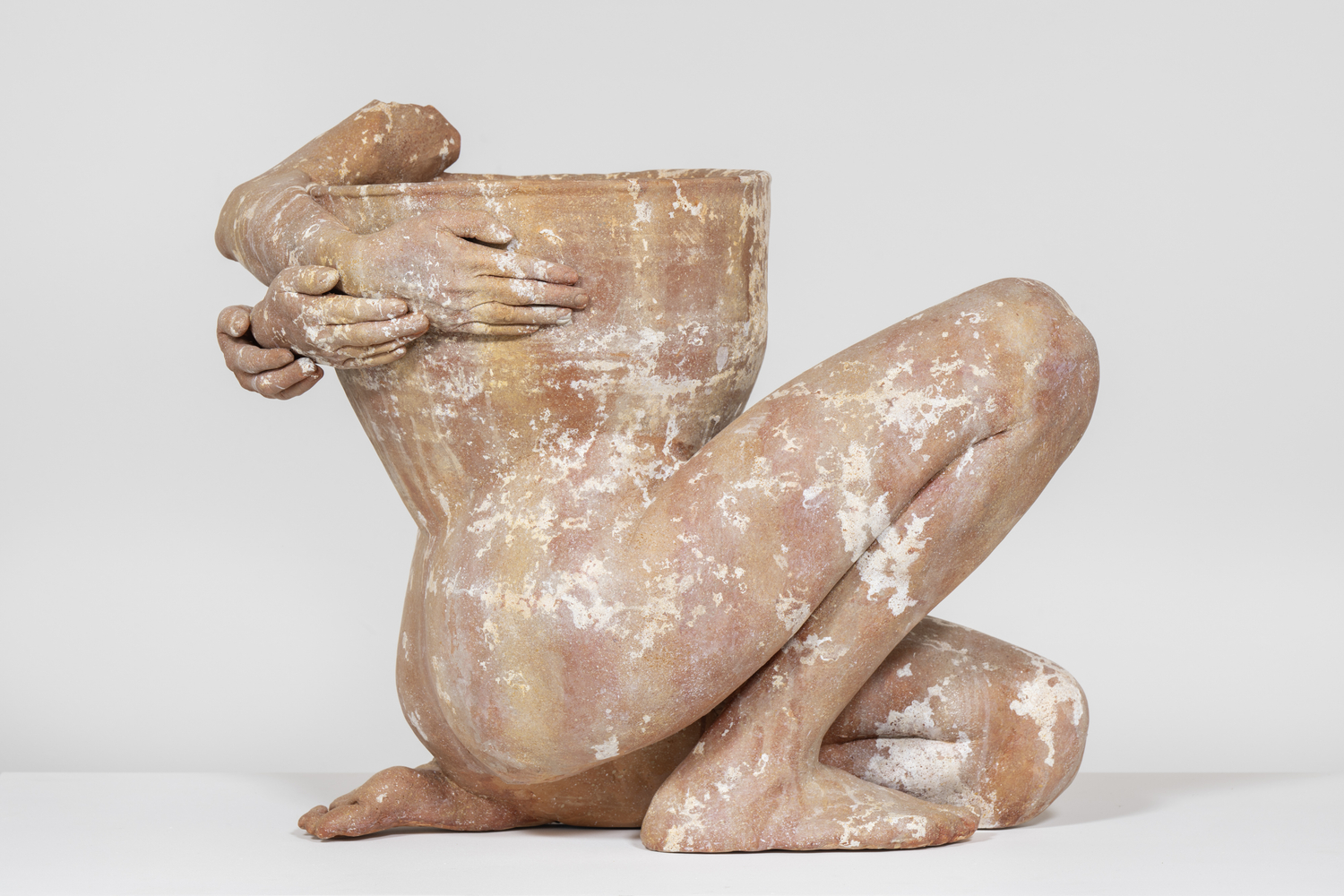 Clementine Keith-Roach
The world is gone, I must carry you, 2024
terracotta vessel, plaster, wood, steel, epoxy putty and acrylic paint
23 5/8 x 29 1/8 x 16 7/8 ins.
60 x 74 x 43 cm