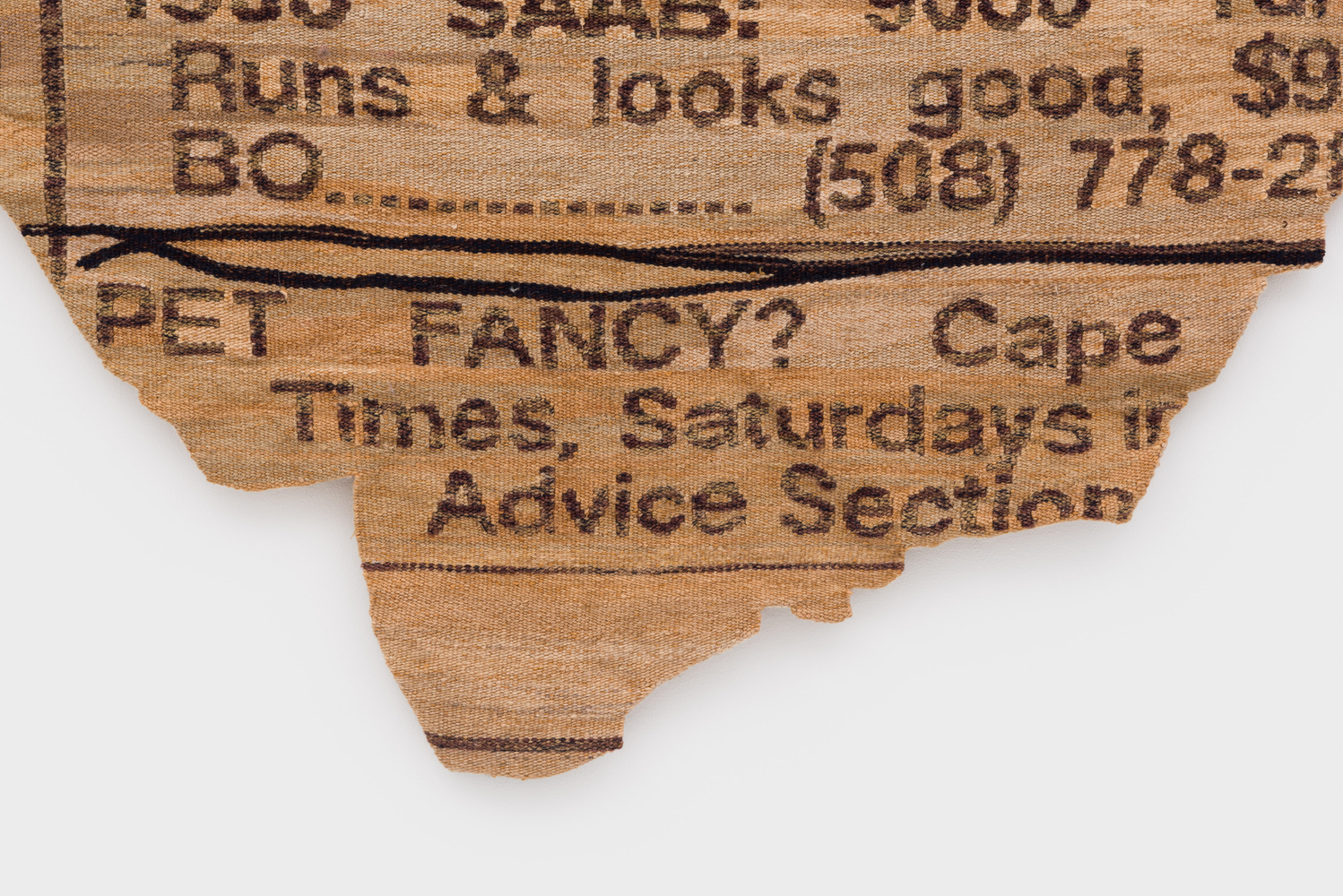 Erin M. Riley
High Miles but Runs Good, 2025
wool, cotton
69 1/2 x 48 ins.
176.5 x 121.9 cm
(RILEY-344)
​