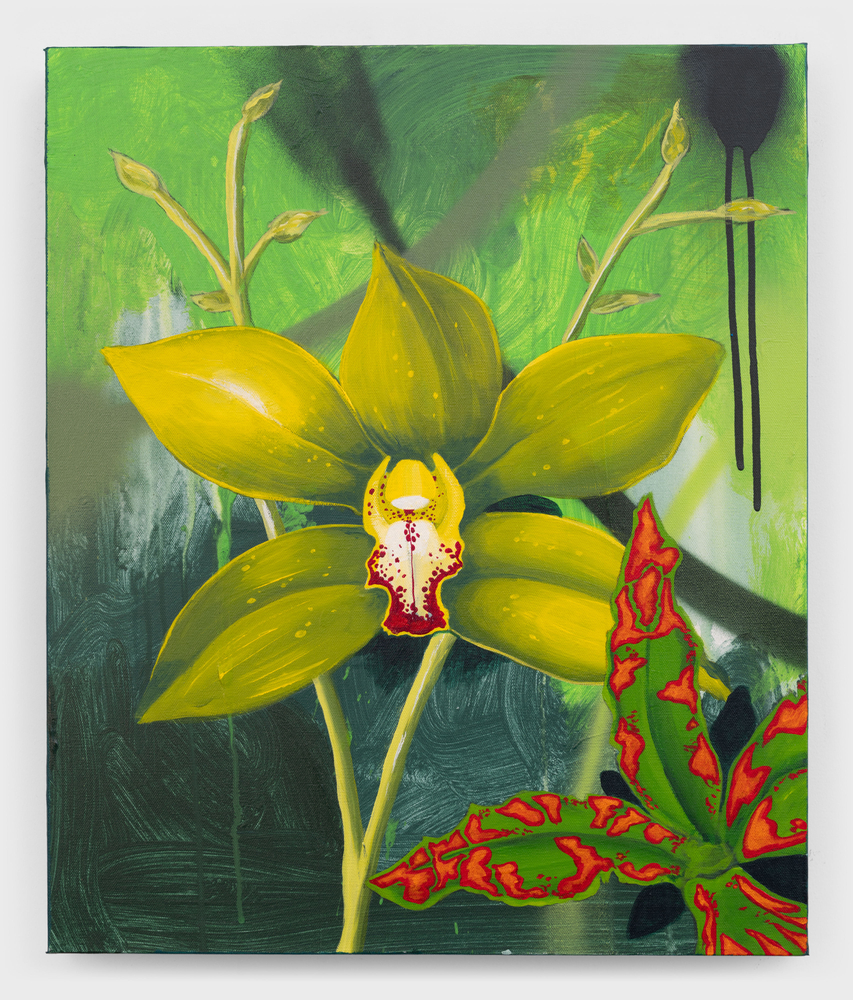 Chris &amp;quot;Daze&amp;quot; Ellis
Green Orchids, 2025
acrylic and spray paint on canvas
24 x 20 ins.
61 x 50.8 cm