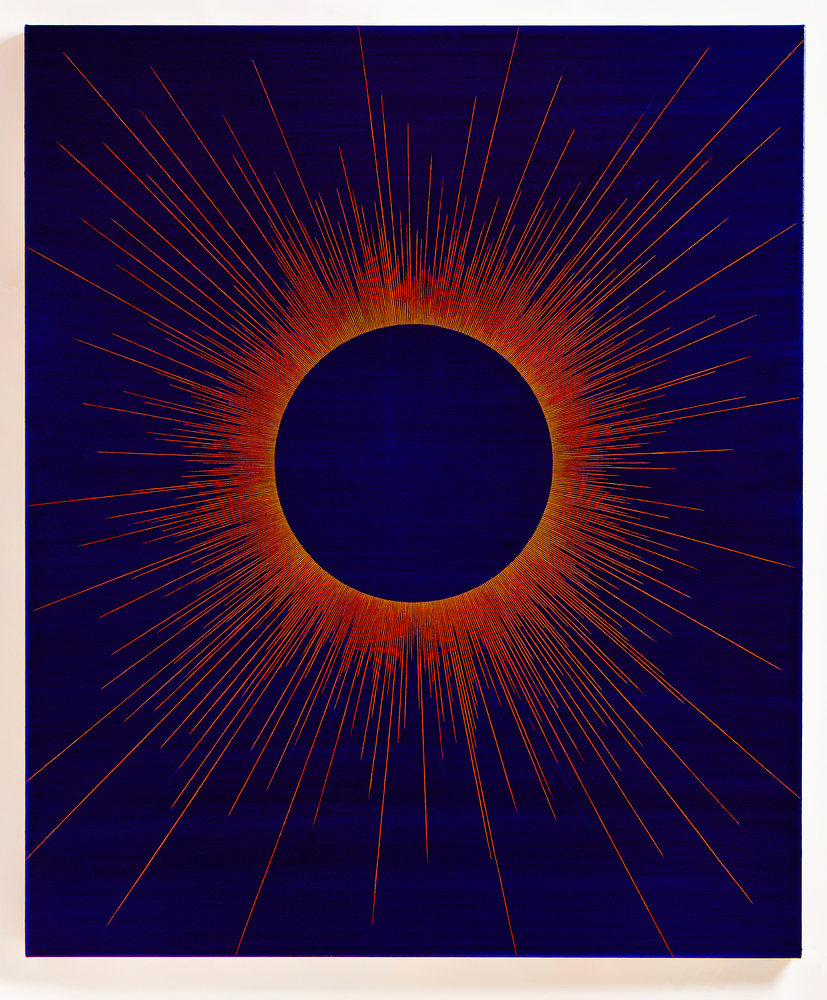 Karen Arm
Untitled (Orange Corona on Blue), 2024
acrylic on canvas
48 x 40 ins.
121.9 x 101.6 cm
(ARM-291)