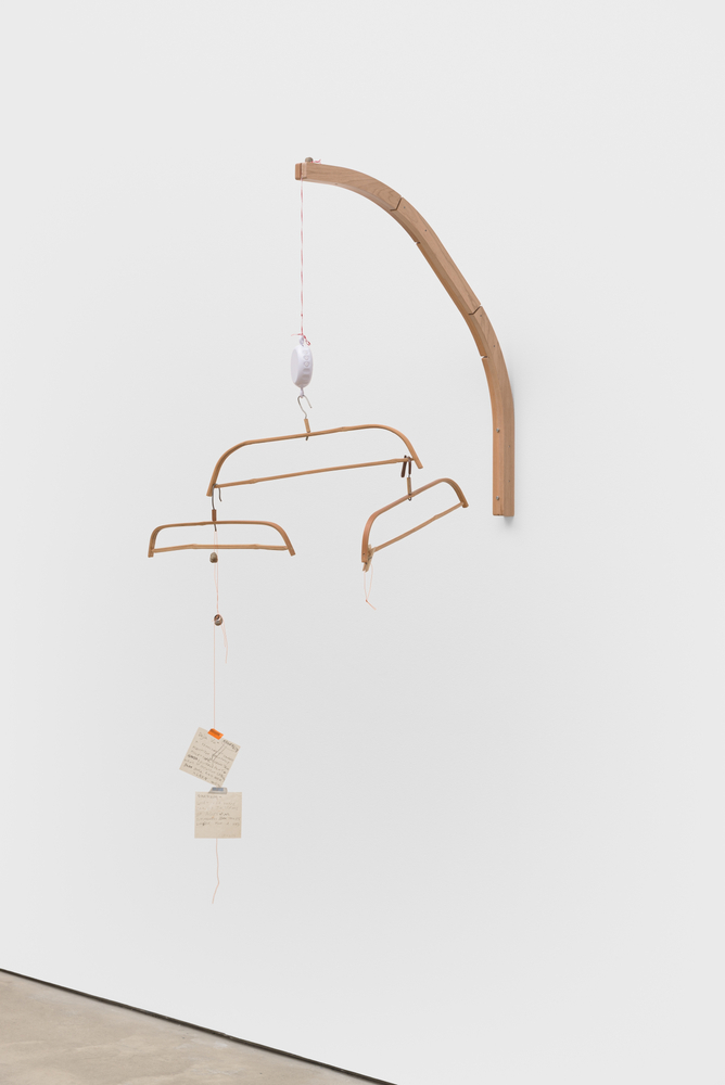 Yu Ji
PKA- lullaby, 2026
wooden arm, handmade hangers
62 x 33 x 36 ins.
157.5 x 83.8 x 91.4 cm