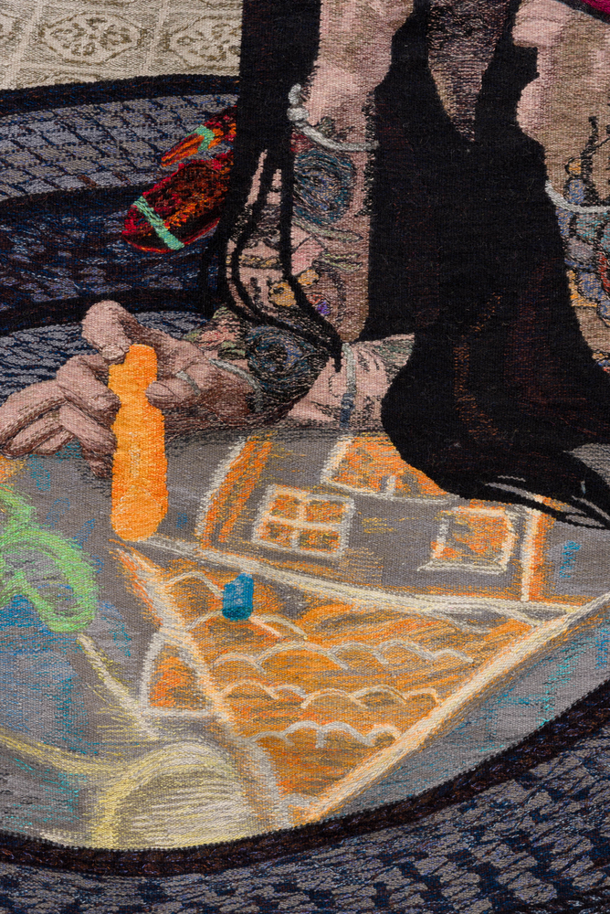 Erin M. Riley
Disappearing Messages, 2025
wool, cotton
70 x 46 ins.
177.8 x 116.8 cm
(RILEY-352)