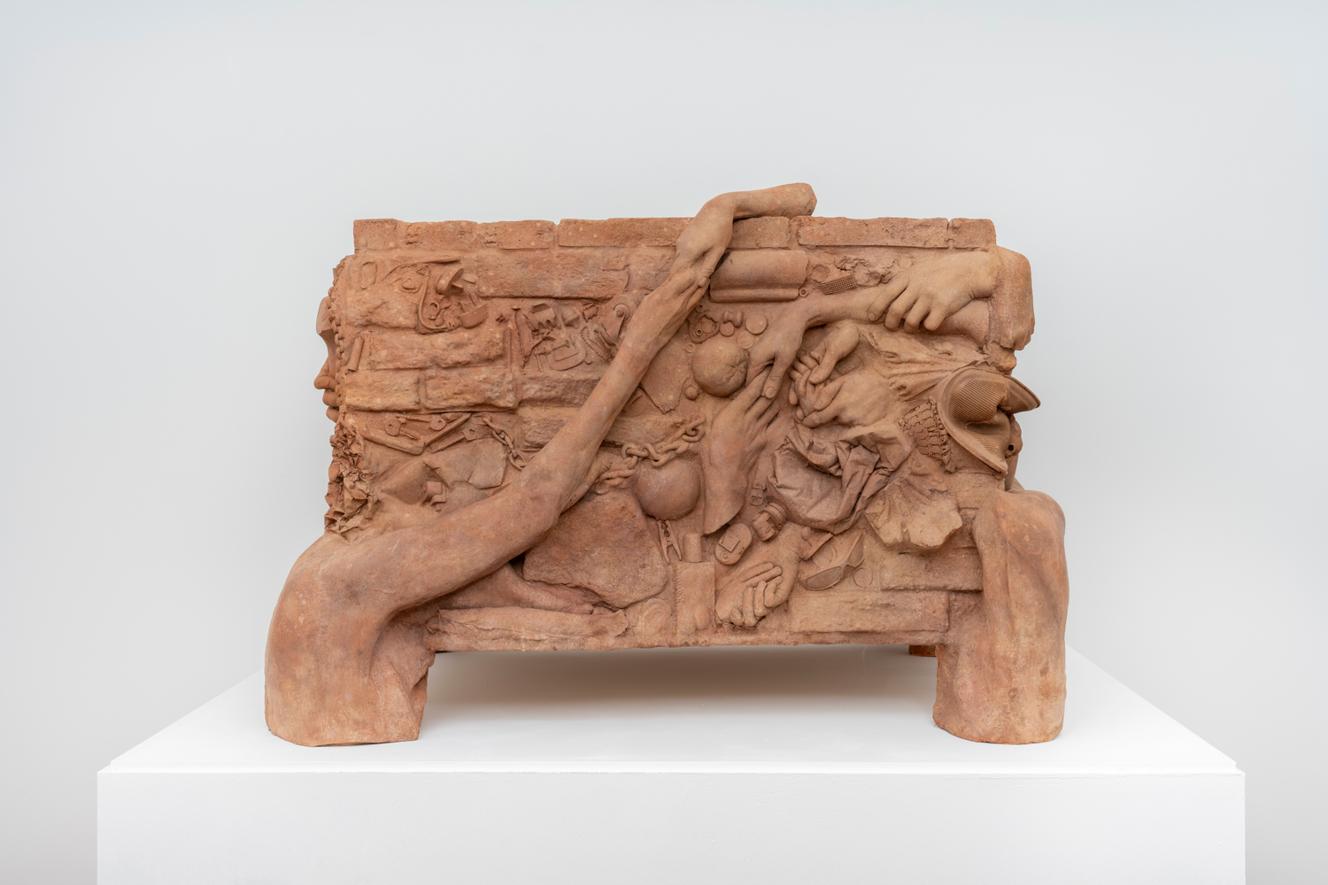 Clementine Keith-Roach
earth mirrored sky mirrored earth, 2023
plaster, wood, resin-clay, gouache paint
31 7/8 x 51 1/8 x 42 1/2 ins.
81 x 129.9 x 108 cm
(ROACH-048)