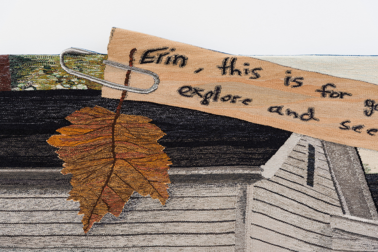 Erin M. Riley
Explore and Seek, 2025
wool, cotton
73 x 99 1/2 ins.
185.4 x 252.7 cm
(RILEY-348)