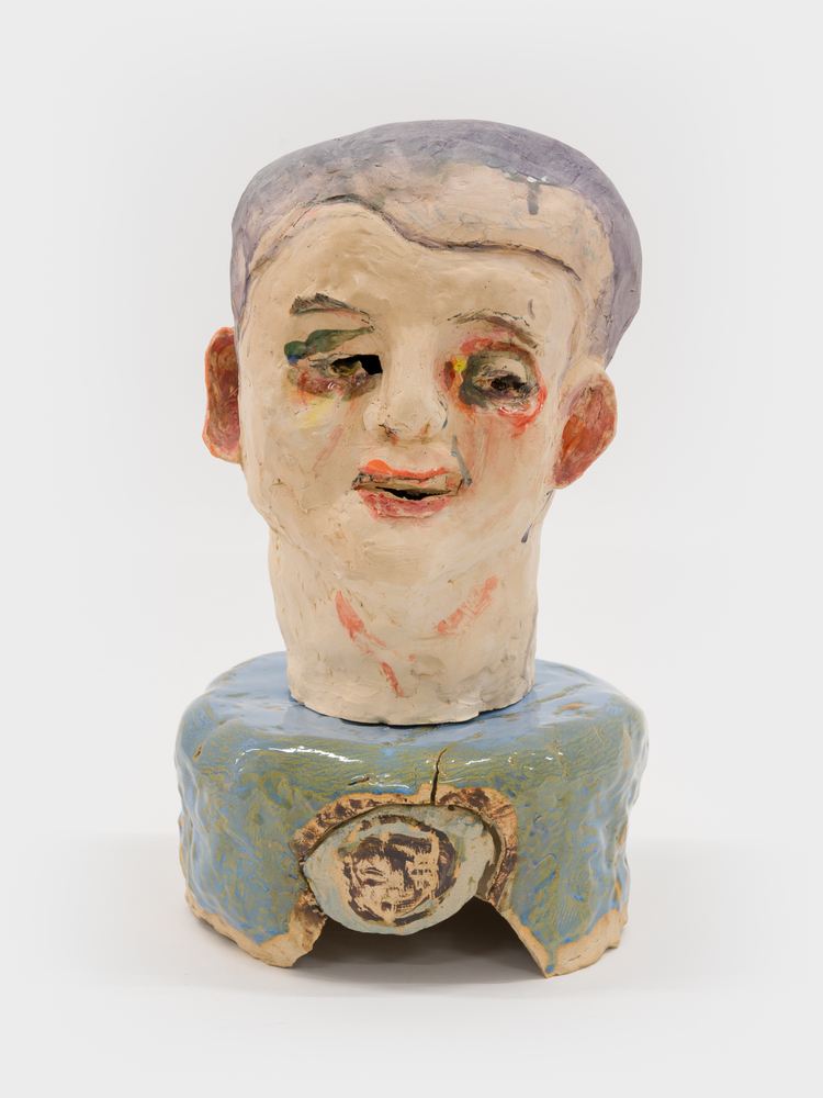 Judy Glantzman
Big Purple Headed, 2025
glazed ceramic
15 1/2 x 8 3/4 x 9 1/4 ins.
39.4 x 22.2 x 23.5 cm