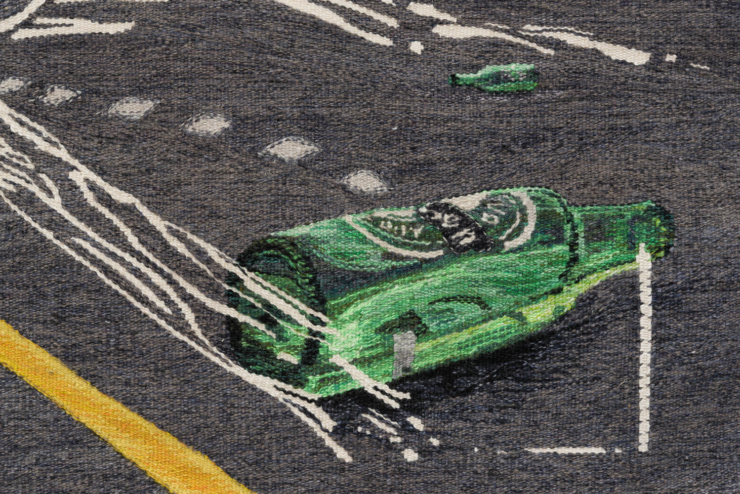 Erin M. Riley
Somebody Cares, 2025
wool, cotton
73 x 100 3/4 ins.
185.4 x 255.9 cm
(RILEY-349)