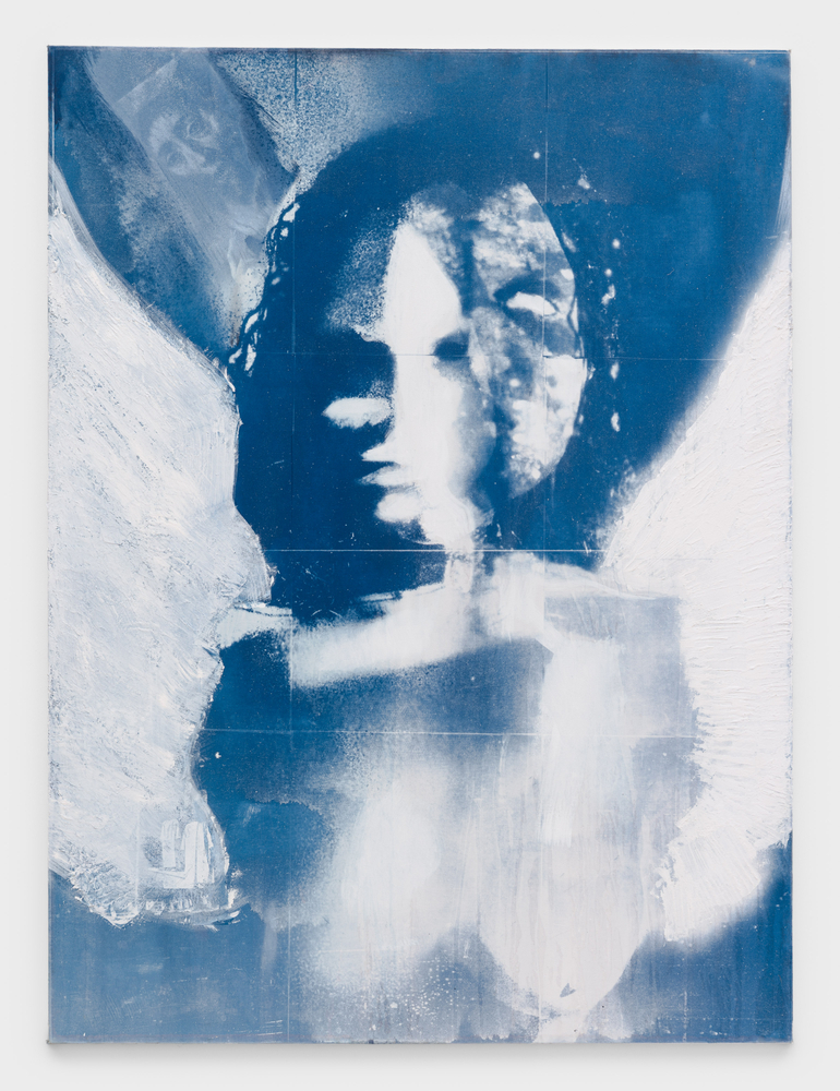Praise Fuller
the unearthliness and spectrality of blue, 2026
cyanotype, acrylic, and sand on canvas
48 x 36 ins.
121.9 x 91.4 cm