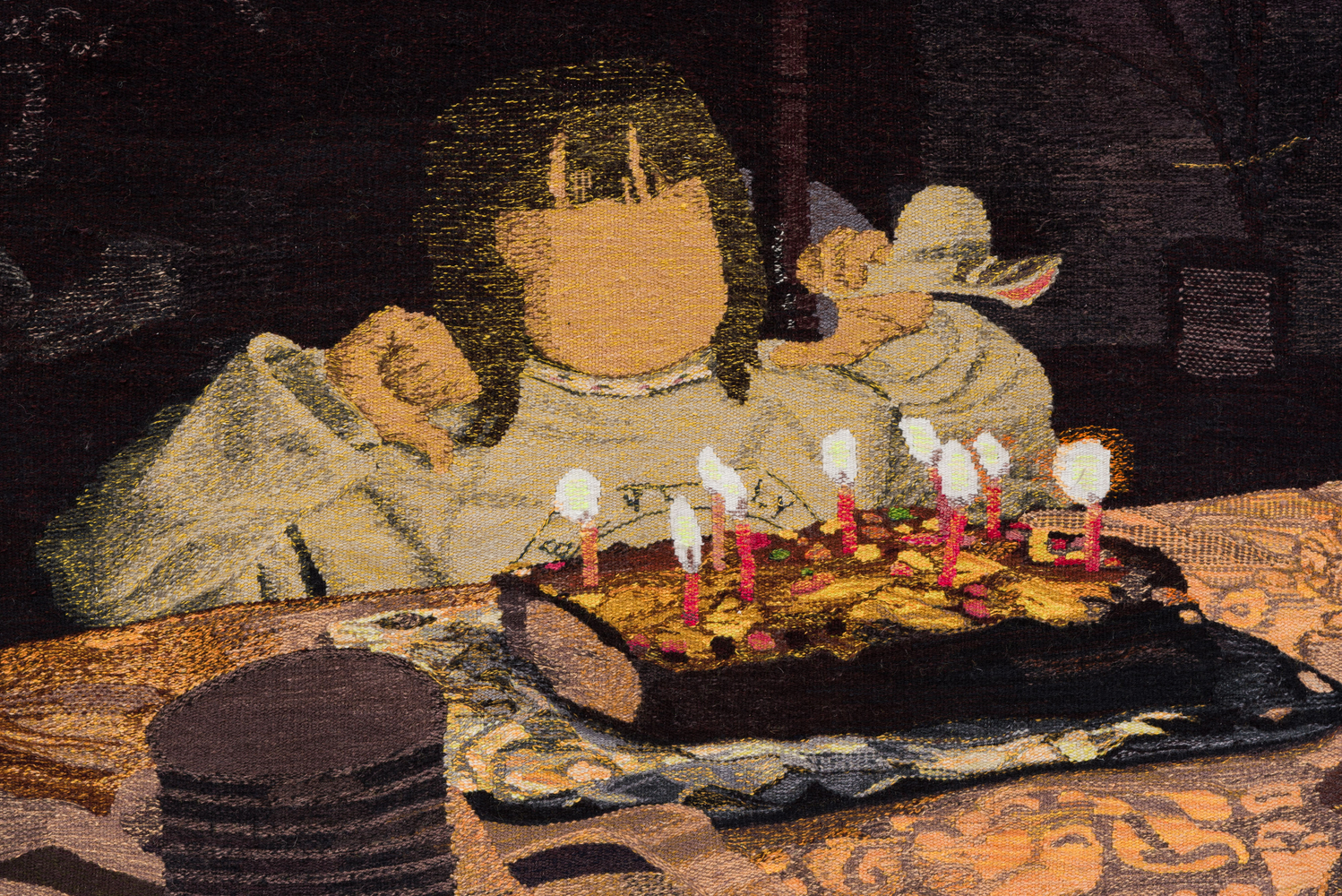 Erin M. Riley
Life Looks Like a House For a Few Hours, 2025
wool, cotton
74 x 101 ins.
188 x 256.5 cm
(RILEY-346)