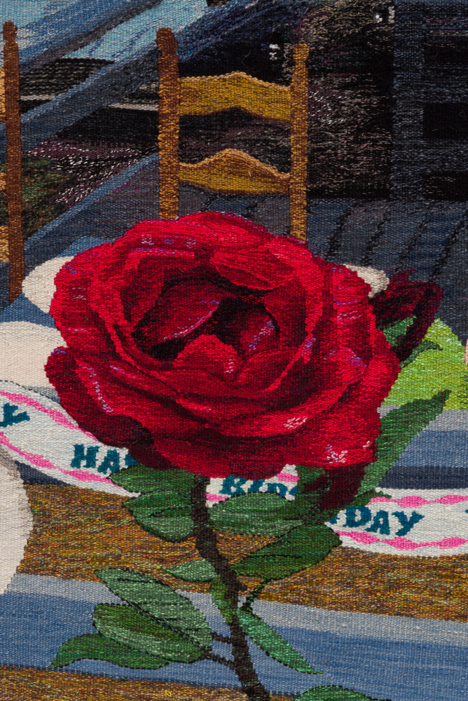 Erin M. Riley
Teddy and Rose, 2025
wool, cotton
57 1/2 x 48 1/2 ins.
146.1 x 123.2 cm
(RILEY-347)