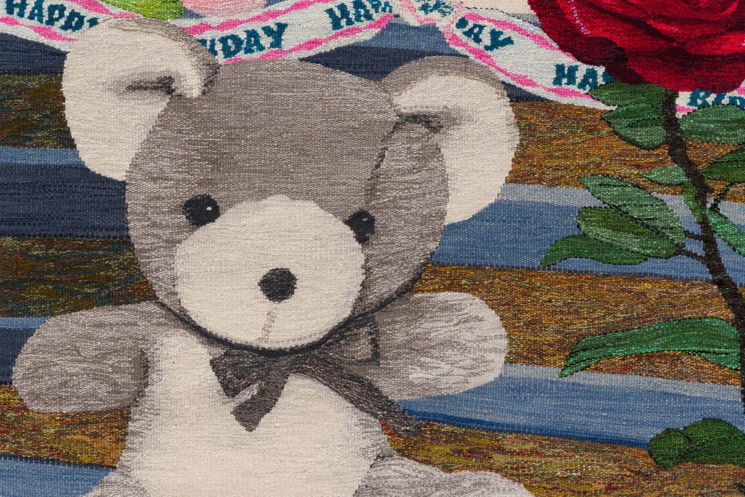 Erin M. Riley
Teddy and Rose, 2025
wool, cotton
57 1/2 x 48 1/2 ins.
146.1 x 123.2 cm
(RILEY-347)