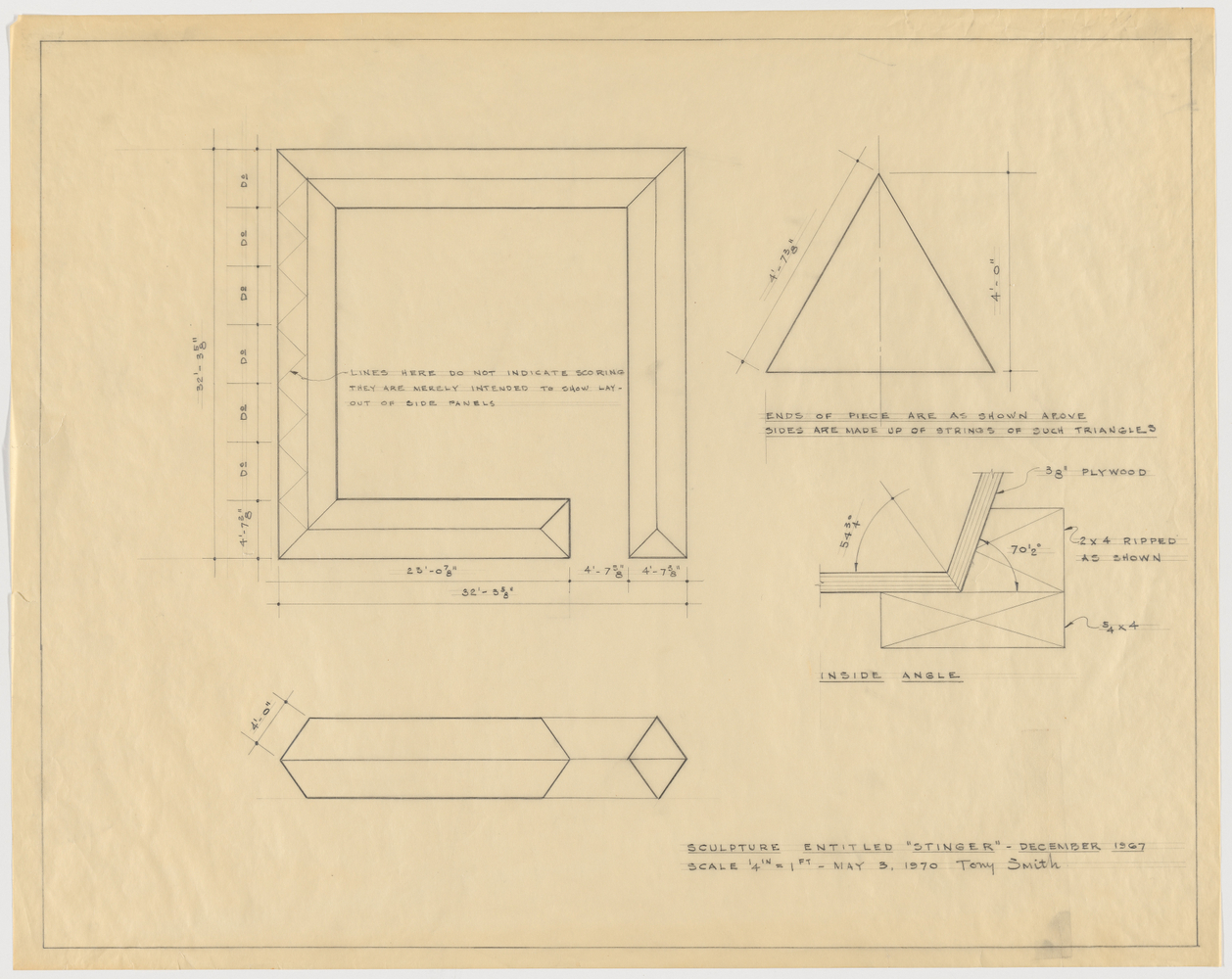 Stinger, 1970
Graphite on tracing paper
18 7/8 &amp;times; 23 3/4 in. (47.9 &amp;times; 60.3 cm)