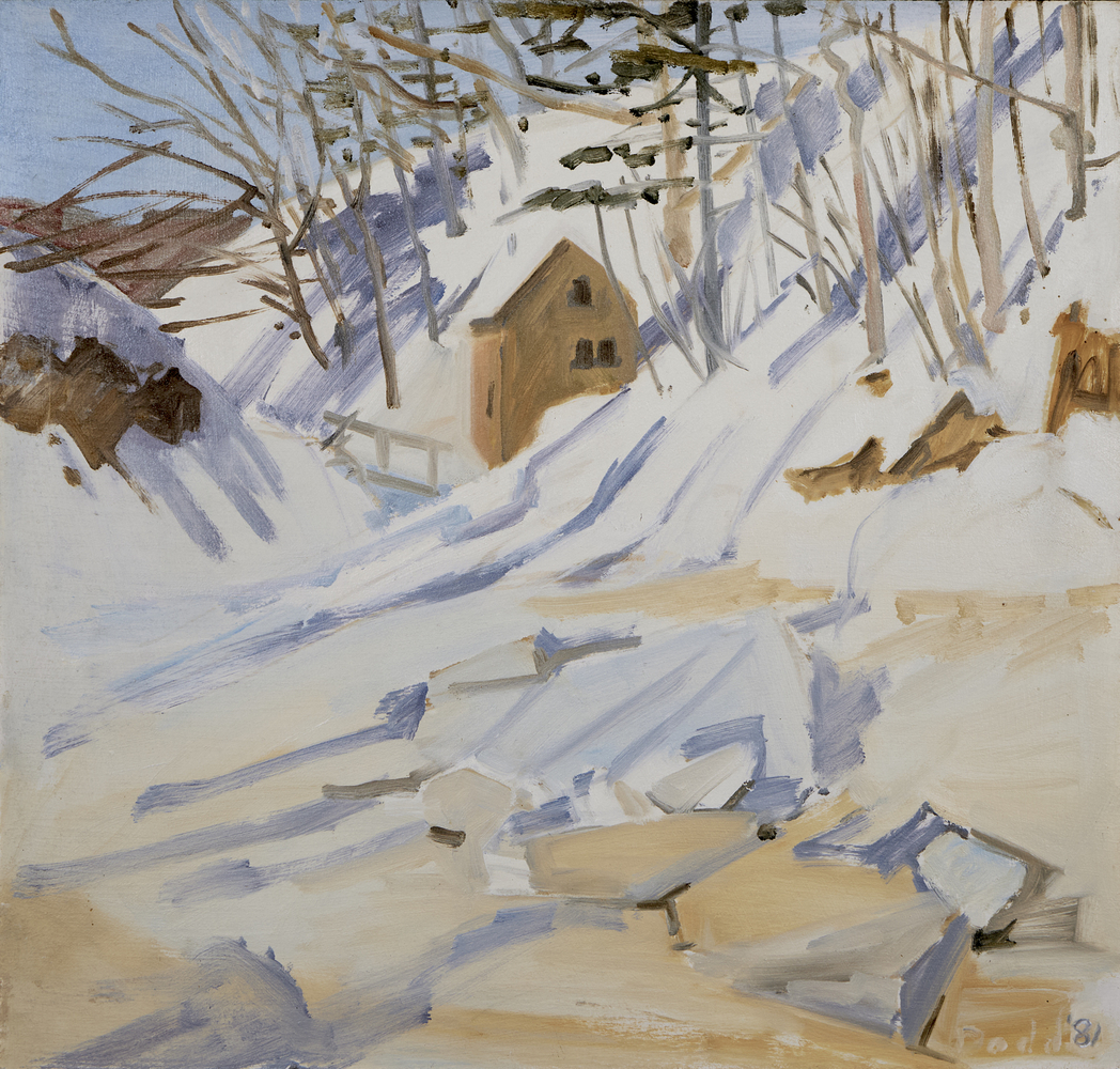 In the Cove - January, 1981, oil on Masonite, 18 x 19 inches