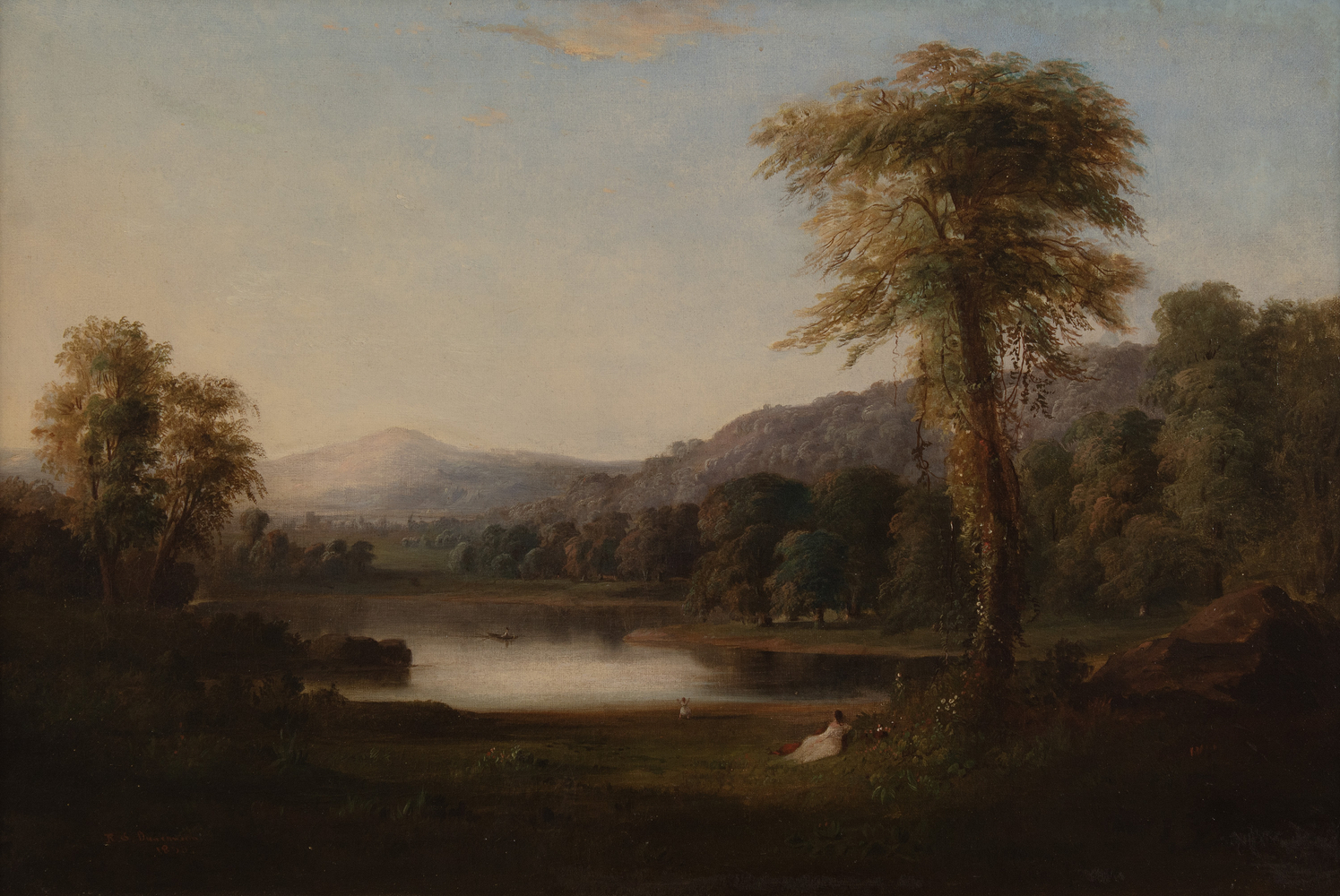 Romantic Landscape, 1858, oil on canvas, 16 1/8 x 24 inches