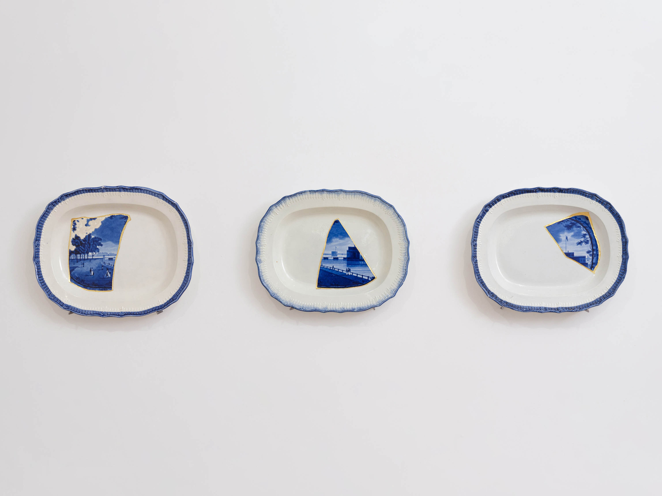 PAUL SCOTT

Cumbrian Blue(s), Castle Garden Battery, New York, (after Enoch Wood) Triptych, 2015-2019

Fragments of Enoch Wood &amp;amp; Sons New York Battery

13&amp;quot; H x 16&amp;quot; W x 1.75&amp;quot; D each