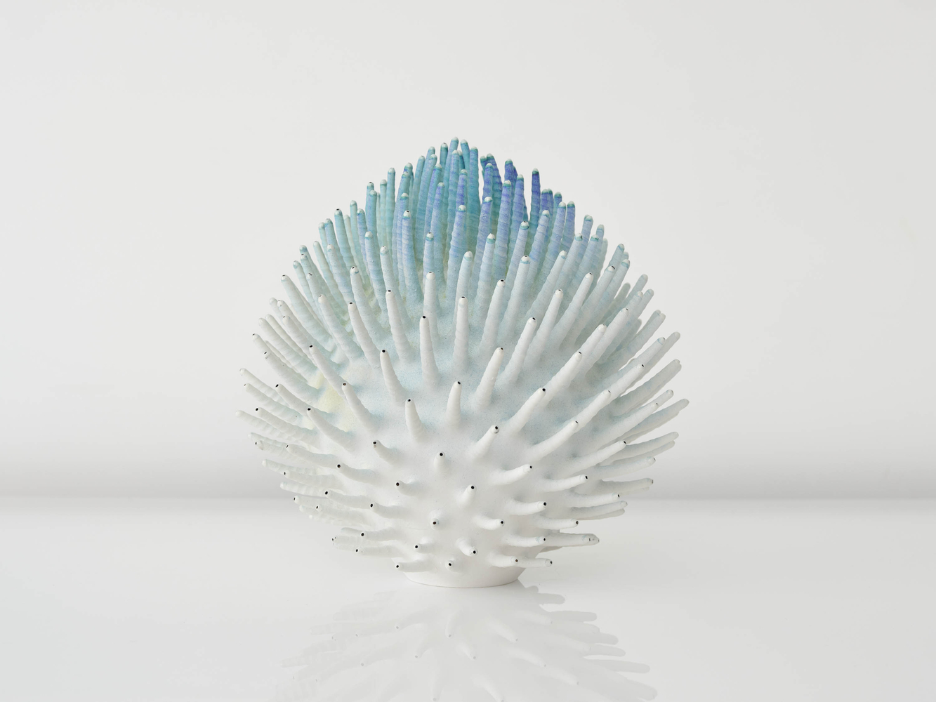 EVA ZETHRAEUS

Pale Blue Calliandra, 2025

Glazed porcelain

15.25&amp;quot; H x 14.5&amp;quot; Dia.