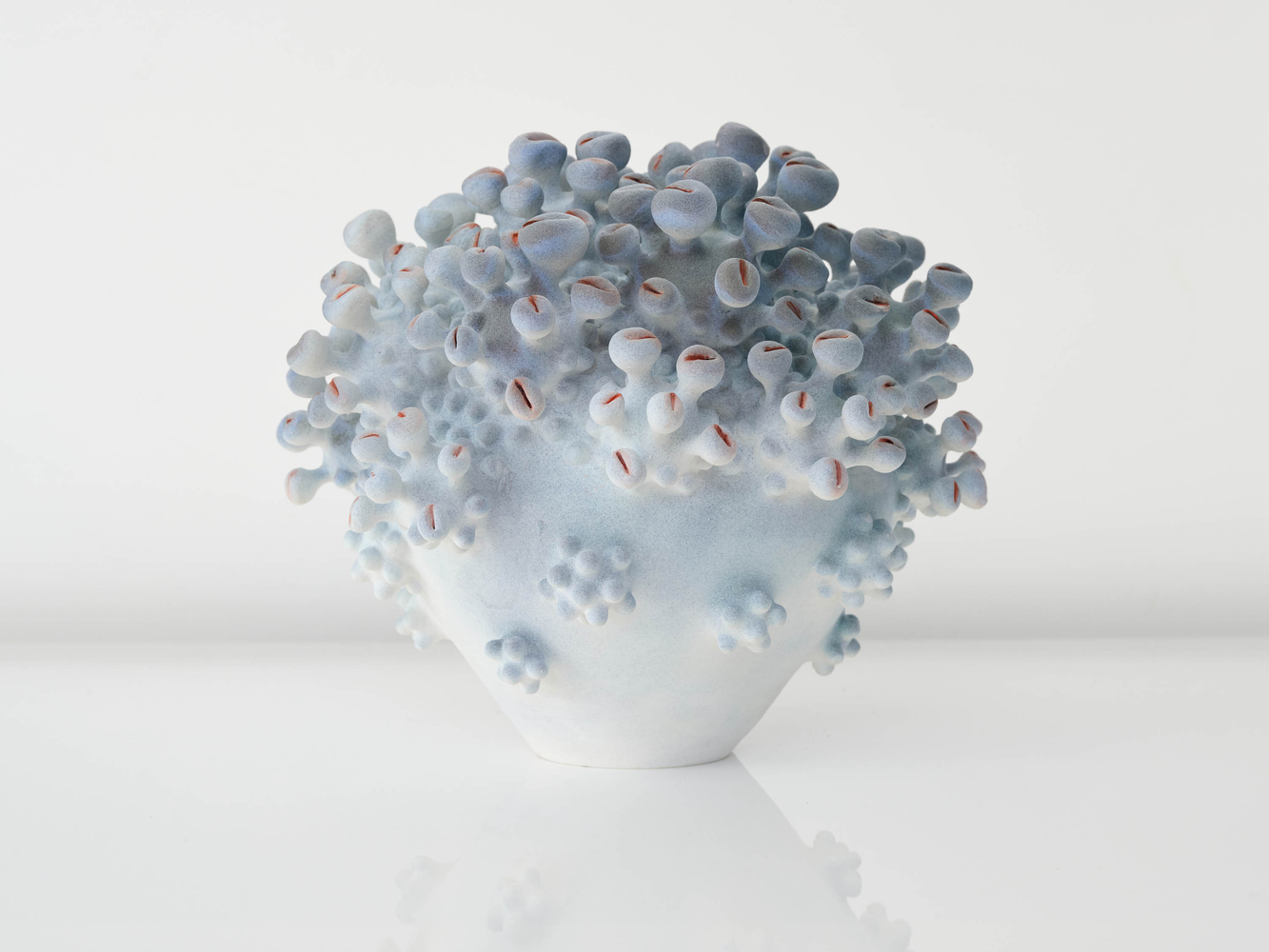 EVA ZETHRAEUS

Blue Cluster with Red Details, 2025

Glazed porcelain

16&amp;quot; H x 17.25&amp;quot; Dia.