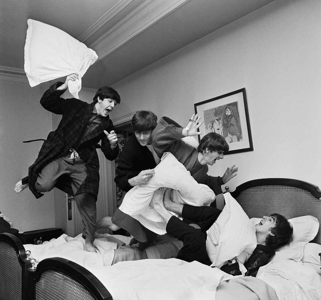 Harry Benson
The Beatles: Pillow Fight, Paris, 1964
Dye-Sublimation print on aluminum