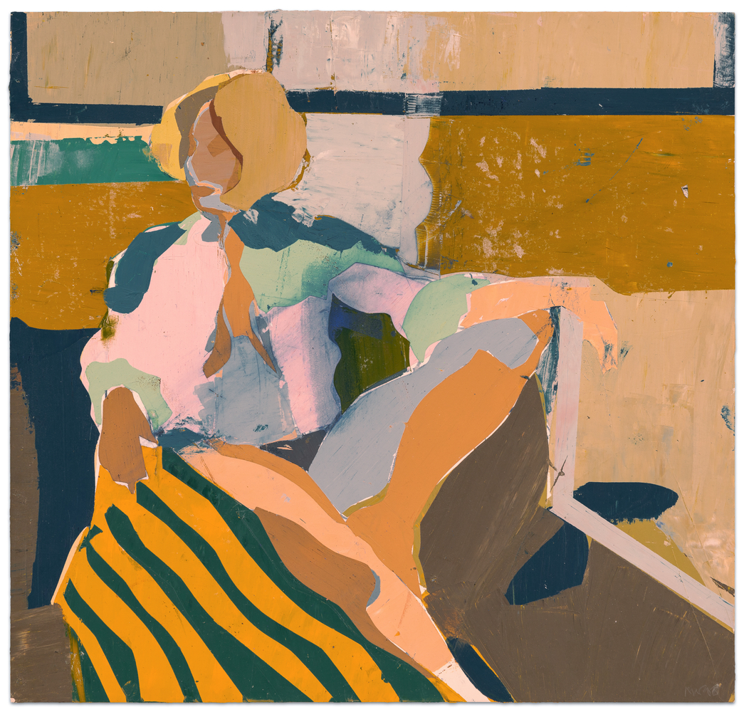 Kim Frohsin Lookout from Wicker Chair, 2008 acrylic, dry pigment, and gouache on paper 10 3/8 x 11 in.