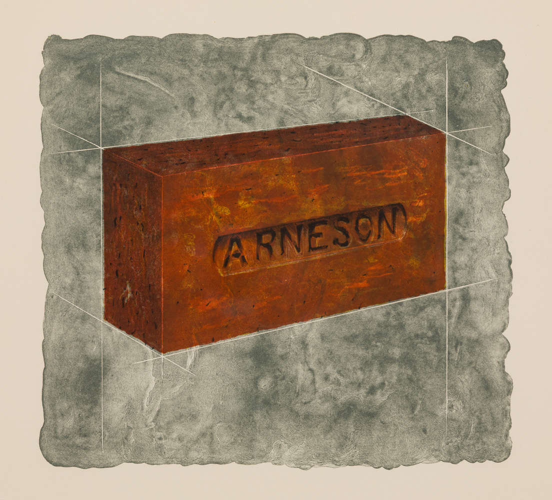 Robert Arneson New Brick/Old Stone, 1975-1976 lithograph on paper, A.P. 1 16 x 16 1/2 in.