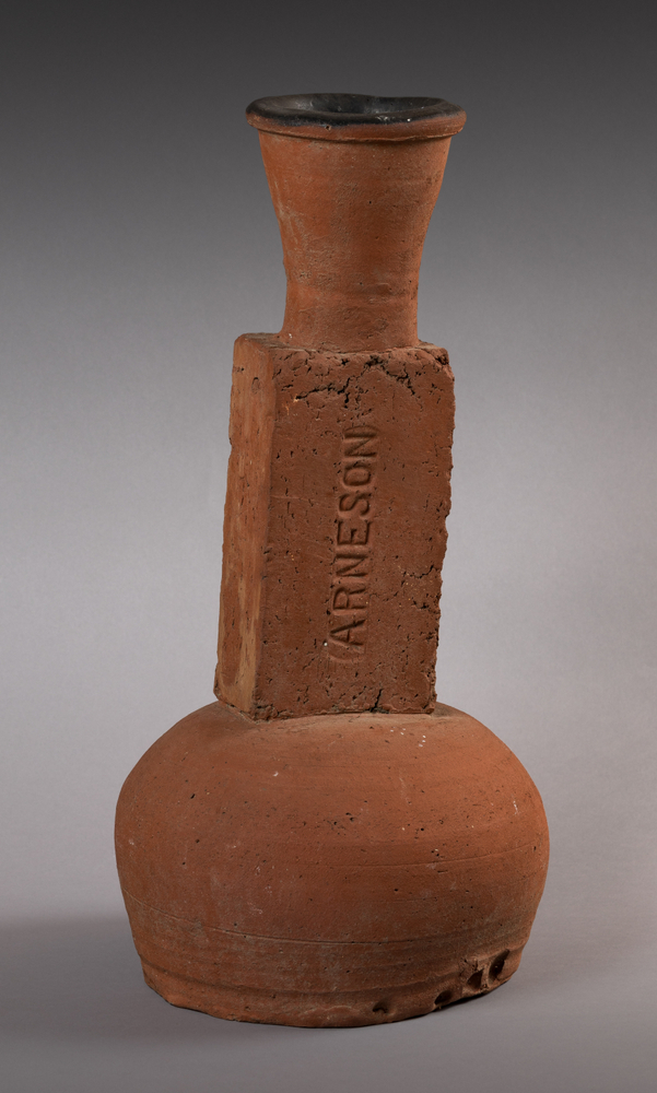 Robert Arneson Brick Vase, 1974 terra cotta and ceramic 20 x 9 1/2 x 91/2 in.