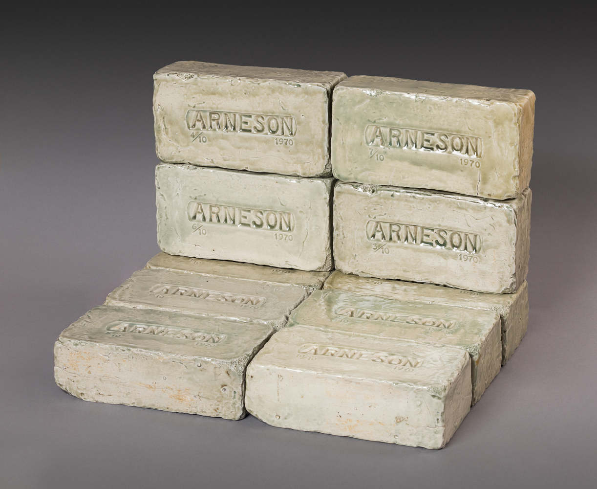 Robert Arneson Sung Edition," 1970 porcelain and ceramic ​​​​​​​(10) bricks: each 4 1/2 x 9 x 2 3/4 in.