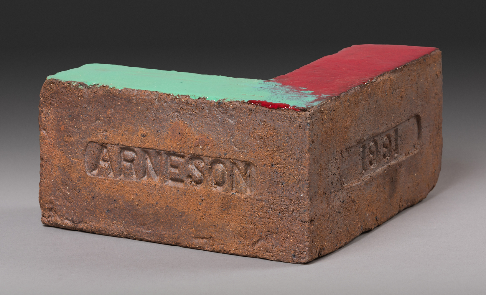 Robert Arneson Corner Stone, 1991 glazed ceramic 4 1/2 x 11 1/4 x 8 in.