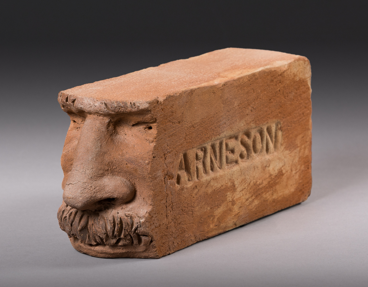 Robert Arneson Face Brick, 1981 ceramic 4 1/4 x 9 1/4 x 2 3/4 in.