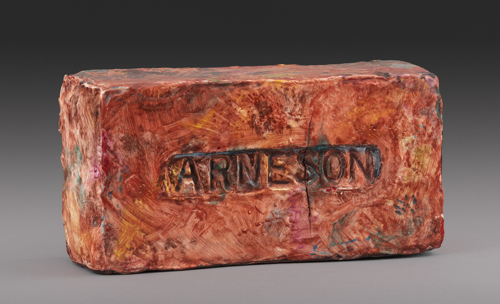 Robert Arneson
Painted Brick (with crack), 1972
ceramic
4 1/2 x 9 x 2 7/8 in.
&amp;nbsp;