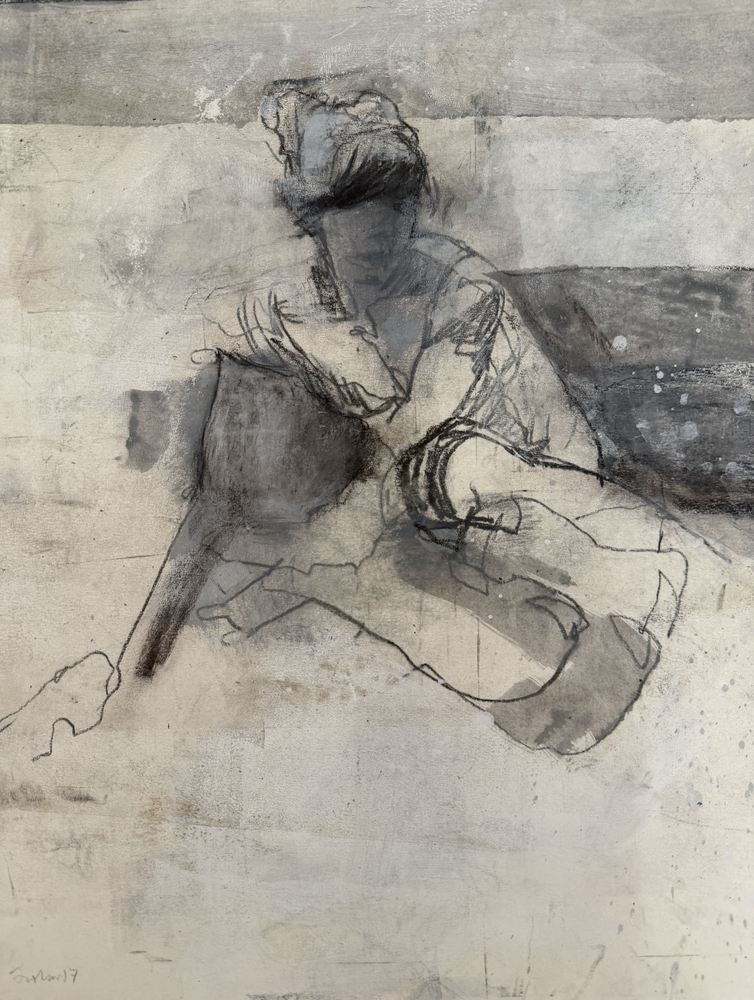 Kim Frohsin La Frange, 2017 ink, gouache, and charcoal on paper 14 x 11 7/8 in.