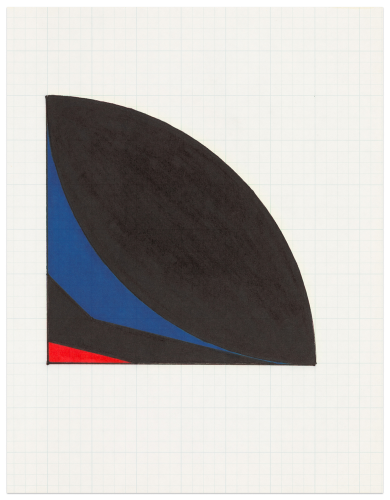 Leo Valledor Untitled Drawing (Study for door skin painting), c. 1986 marker on graph paper 11 x 8 1/2 in.