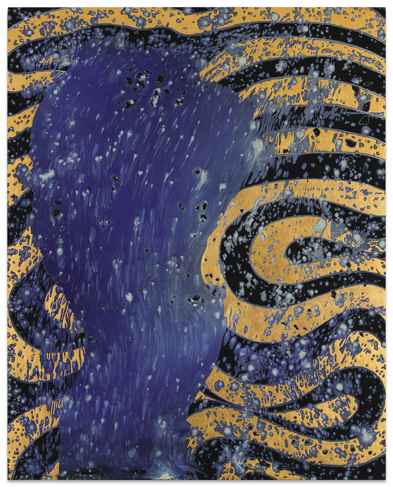 Barbara Takenaga Blue Gold Leaf, 2012 acrylic on wood panel 30 x 24 in.