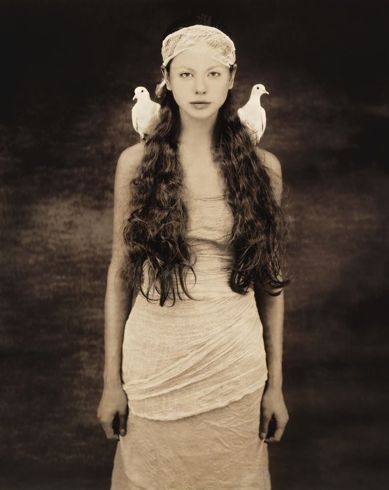 Joyce Tenneson, Dasha and Doves, 1998