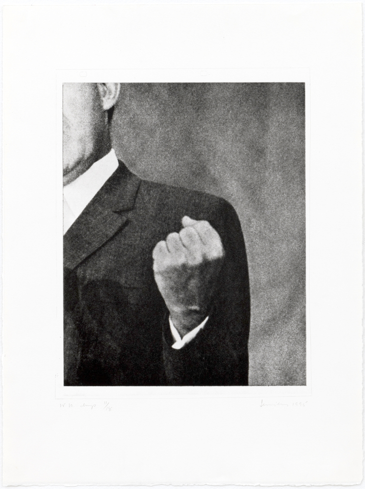 ANNETTE LEMIEUX

Nixon

1995

Photolithograph on Somerset white paper, ed. 11/18 plus 1 AP

Sheet: 24 1/2 by 18 1/2 in.&amp;nbsp; 62.2 by 47 cm.

(MI&amp;amp;N 16526)