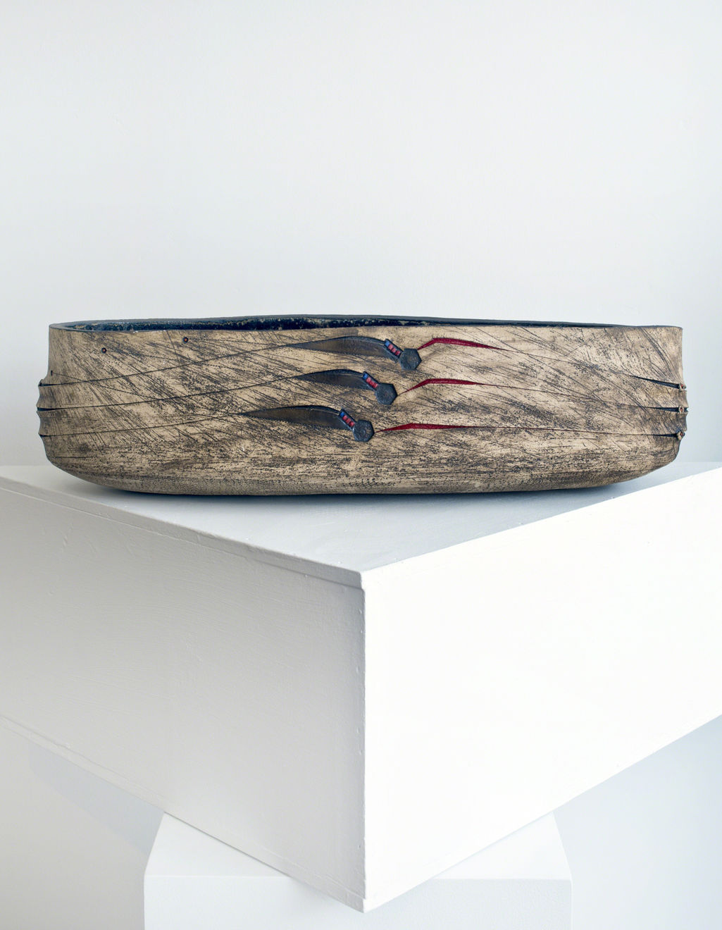 Andile Dyalvane, Scarified Rectangular open bowl, 2016