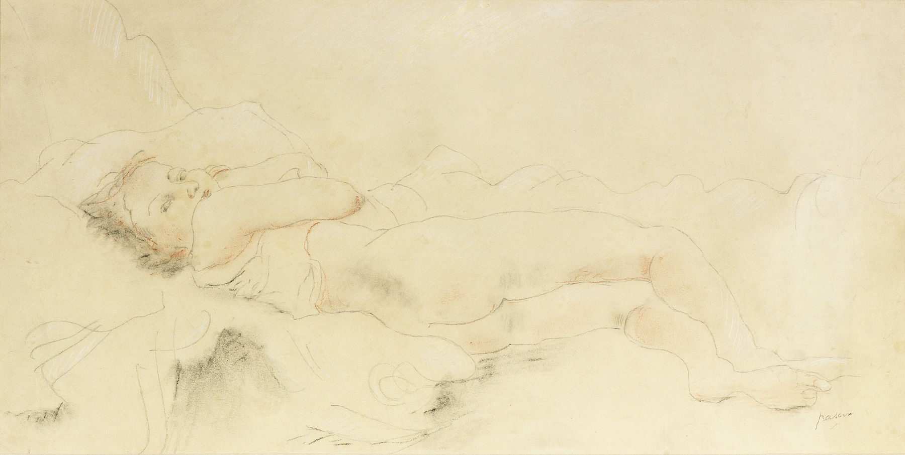 Jules Pascin, Alberte Reclining, 1929