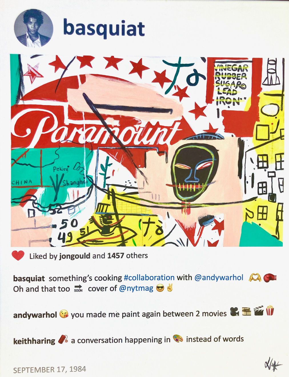 Laurence de Valmy, Jean Michel in the NY Times , 2022