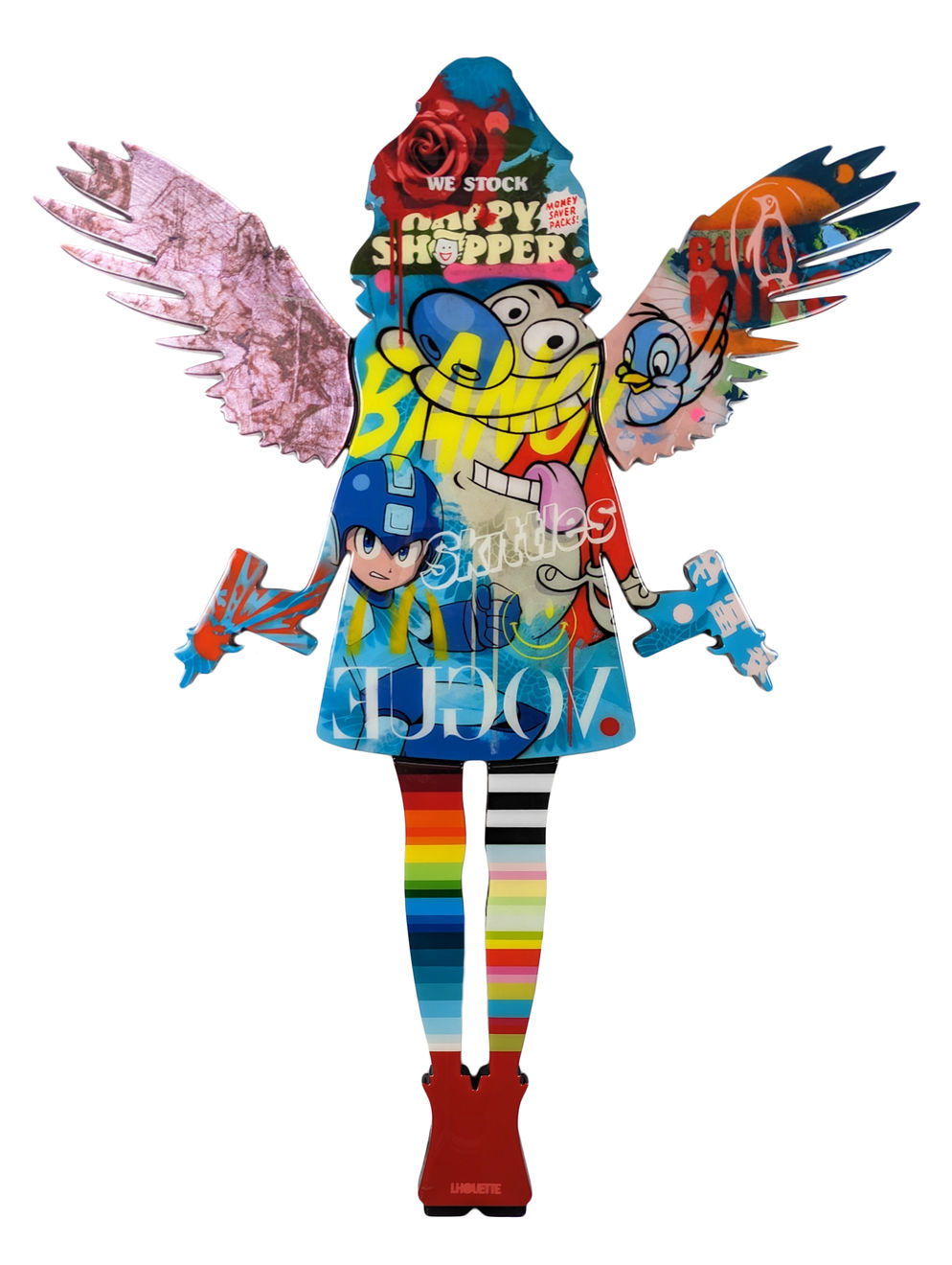 LHOUETTE, Angel Cake - Medium Pop Collage Wall Sculpture, 2023